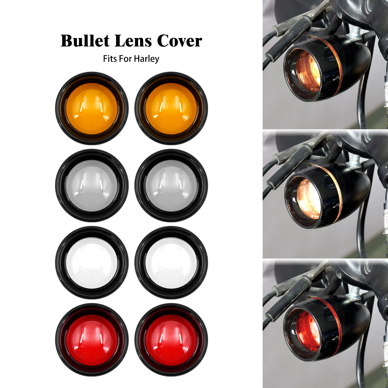 2pcs Motorcycle Bezel Visor Turn Signal Lens Cover Light Ring Trim For Harley Sportster 883 Dyna V-Rod Touring Road King Softail