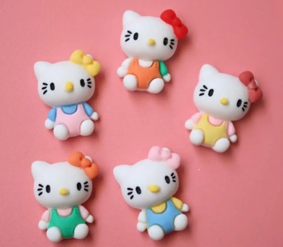 100 шт. мультяшные смолы Sanrio Hello Kitty подвески с плоской задней частью кабошон