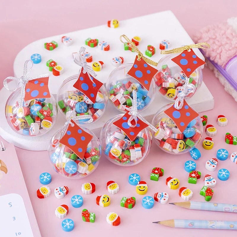 

Creative Christmas Ball Erasers Cute Snowman Mini Erasers Student Christmas Gifts Kawaii Stationery School Supplies