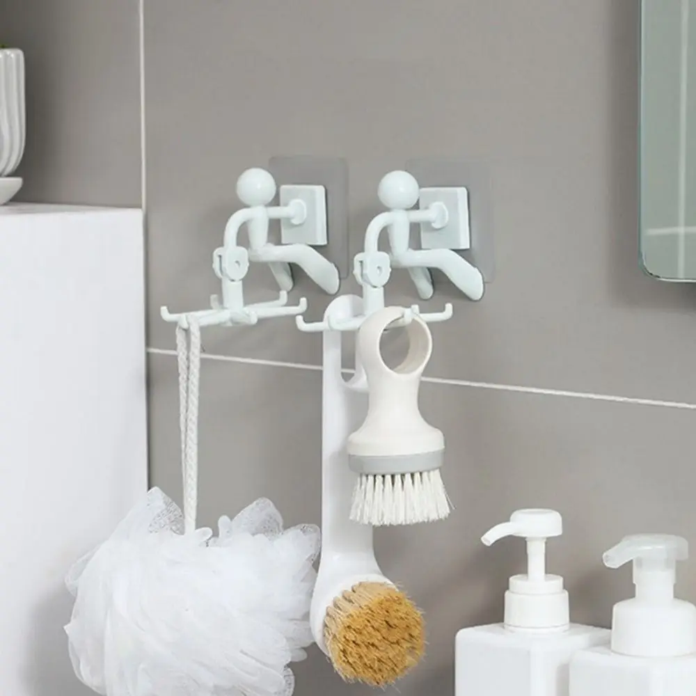 

Rotating Hooks Creative Self-adhesive 6 Claws Sportsman Kitchen Hooks Wall-Mounted Kitchenware Holder Bathroom Storage Hooks
