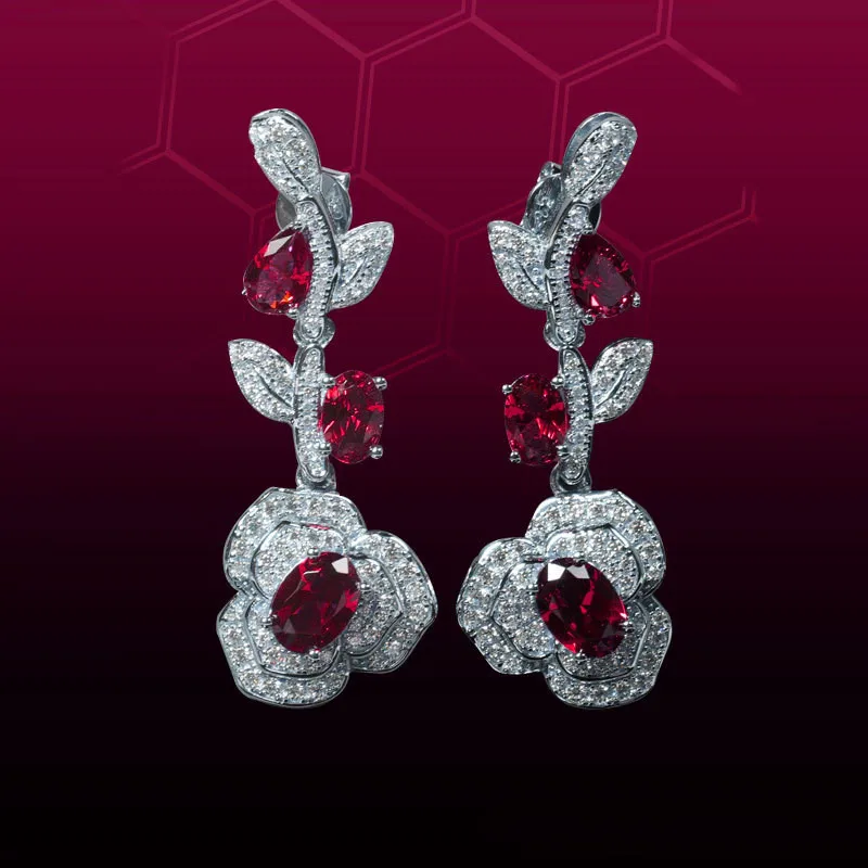 Женские серьги-подвески из серебра 925 пробы с фианитами