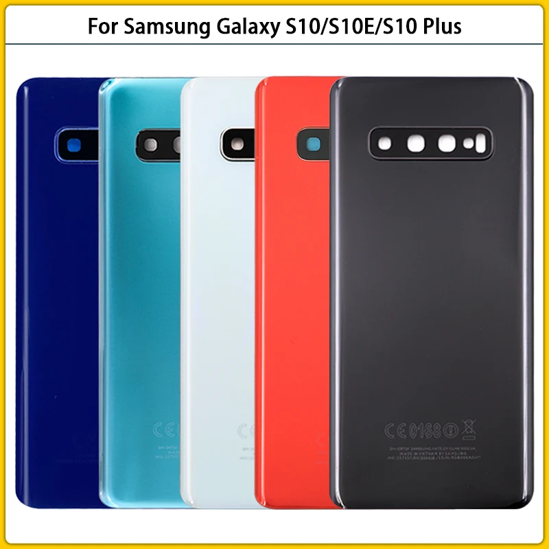 

Новинка, задняя крышка аккумулятора для Samsung Galaxy S10 / S10 Plus G973 G975, задняя крышка корпуса S10E, сменная стеклянная панель для объектива камеры