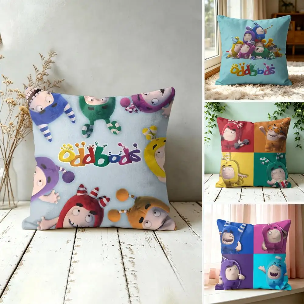 Фото O-Oddbods Милая декоративная наволочка с мультяшным рисунком, квадратная, 40x40 см, для дивана, спальни, гостиной, домашнего декора. №1