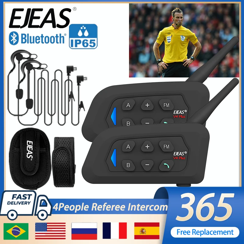Bluetooth-гарнитура для судьи по футболу 4 пользователя