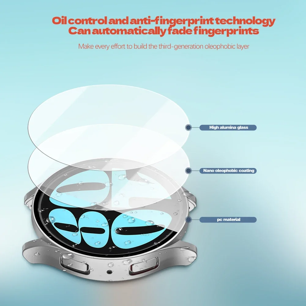 Чехол из поликарбоната для Samsung Galxy Watch 6 40 мм 44 Защитная крышка с экраном Galaxy 5 4