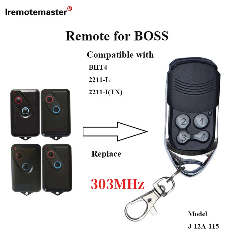 

303 MHz Garage Remote for Boss BOL4/BOL6/BRD1/BRD9/2211-L/2211-L (TX) Garage Door Gate door opener