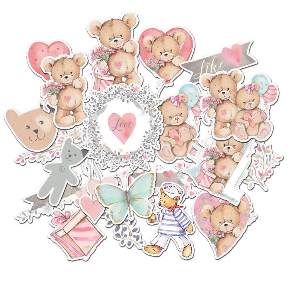 Подарочные наклейки с медведем водяного цвета, 22 шт., отлично подходят для украшения журналов, ноутбуков, ноутбуков, бутылок с водой и многого другого Подарочные наклейки с медведем водяного цвета, 22 шт., отлично подходят для украшения журналов, ноутбуков, ноутбуков, бутылок с водой и многого другого