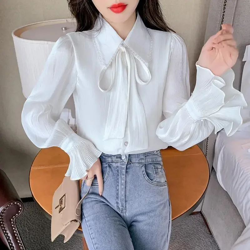 Женская шифоновая блузка SweetElegant новинка сезона весна-осень 2024 модный