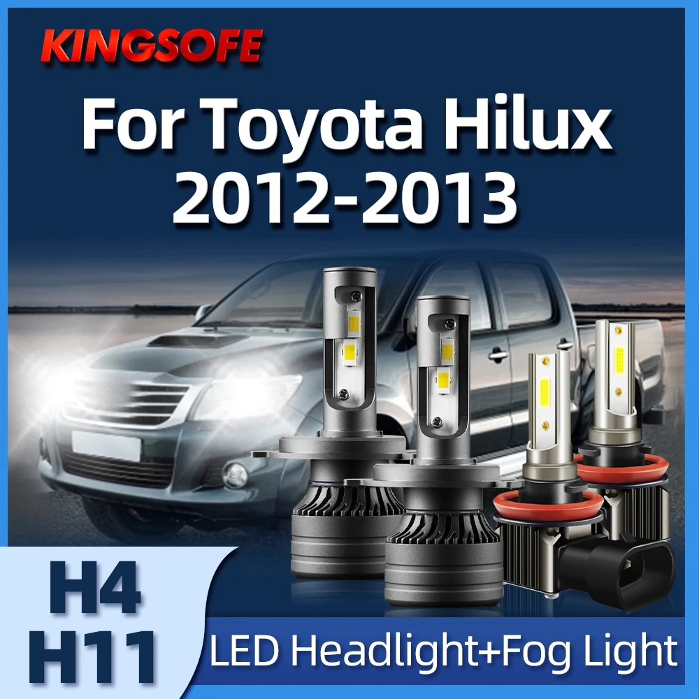 KINGSOFE 25000LM H4 Canbus лампа головного света 6000K дальний и ближний свет H11 COB чип противотуманная фара для Toyota Hilux 2012-2013
