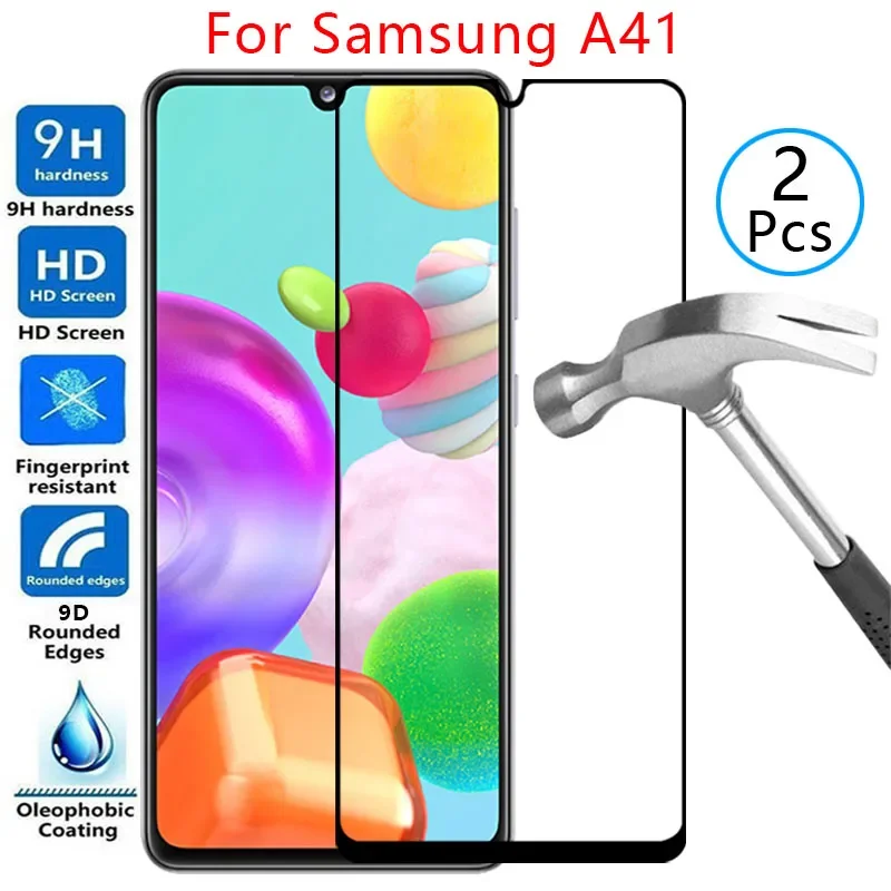 

9d screen protector tempered glass case for samsung a41 cover on samsun galaxy a 41 41a protective phone coque bag samsunga41