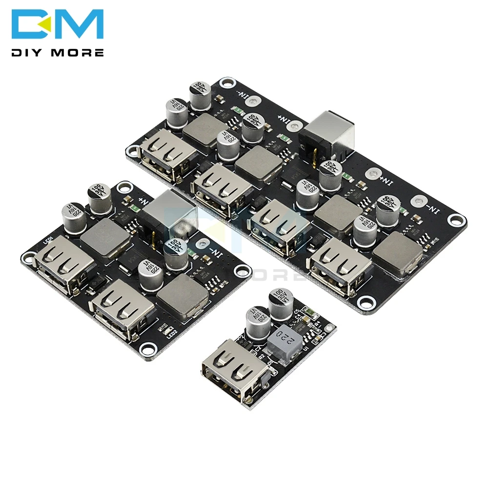 Dual 2 Double Four USB Fast Charger Buck Module Single Port 24W Support QC2.0 QC3.0 QC 2.0 3.0 Input 6V- 30V Car Vehicle Board