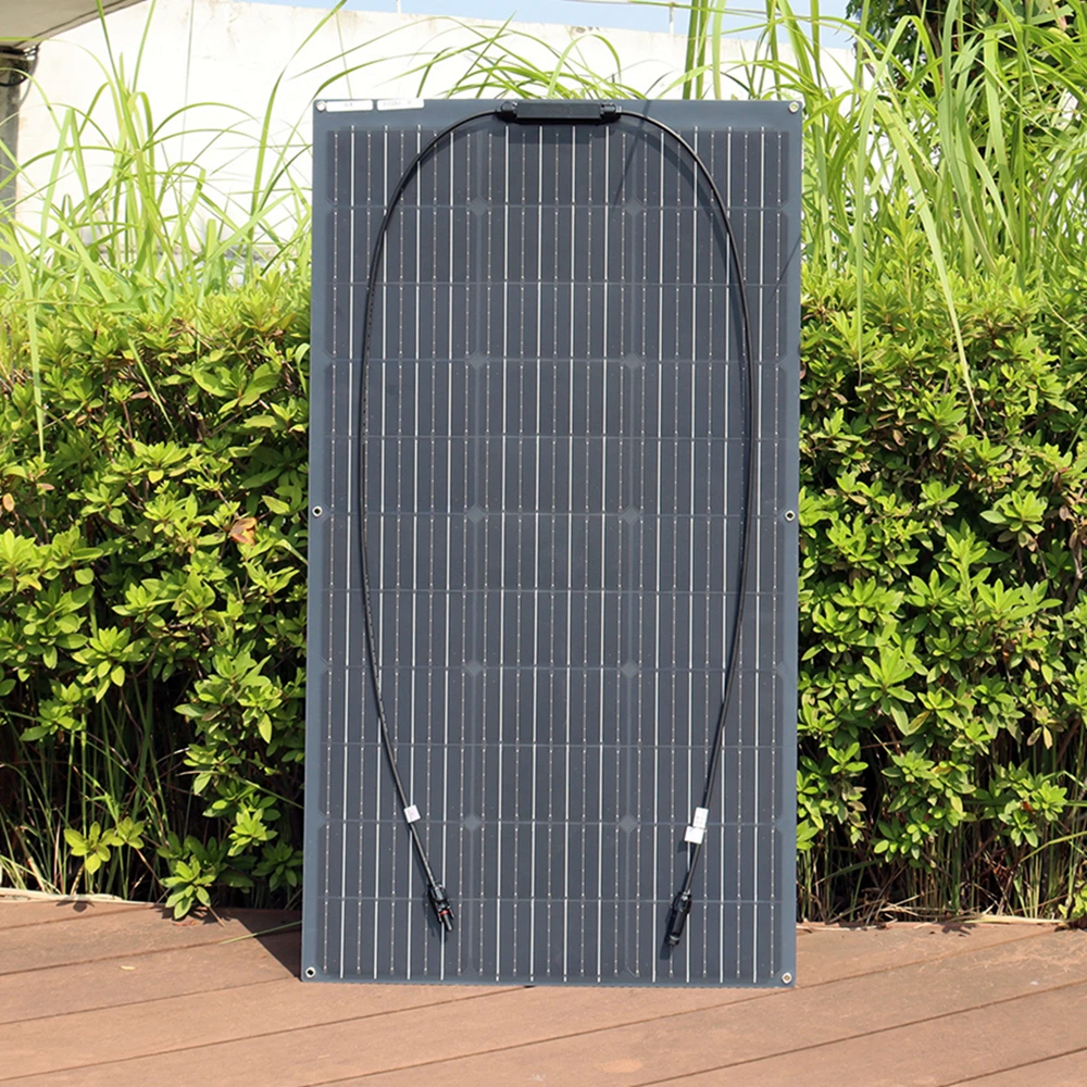 

Monocrystalline Flexible Solar Panel 100W 200W Photovoltaic Module Solar System Kit 12V/24V Battery Charge Paneles Solares