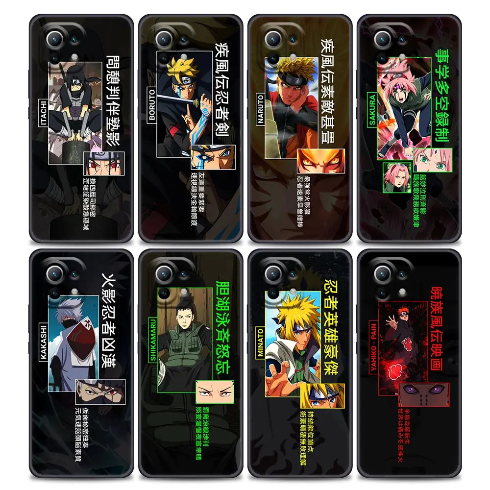 

Pain Anime Naruto Kakashi Sakura Luxury Phone Case for Xiaomi Mi 11i 11 11X 11T Poco X3 NFC M3 Pro F3 GT M4 Soft Silicone