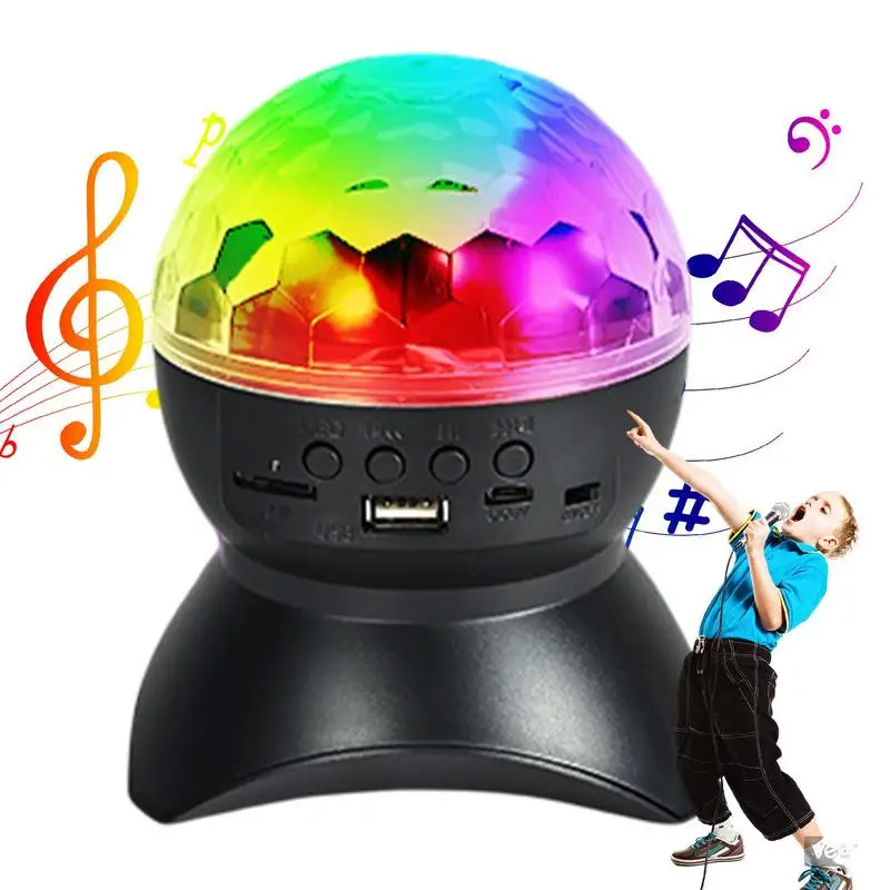 Disco Ball LED Light DJ Strobe Light USB Rechargeable Stage Strobe Lamp With Wireless Speaker Perfect For Birthday Karaoke