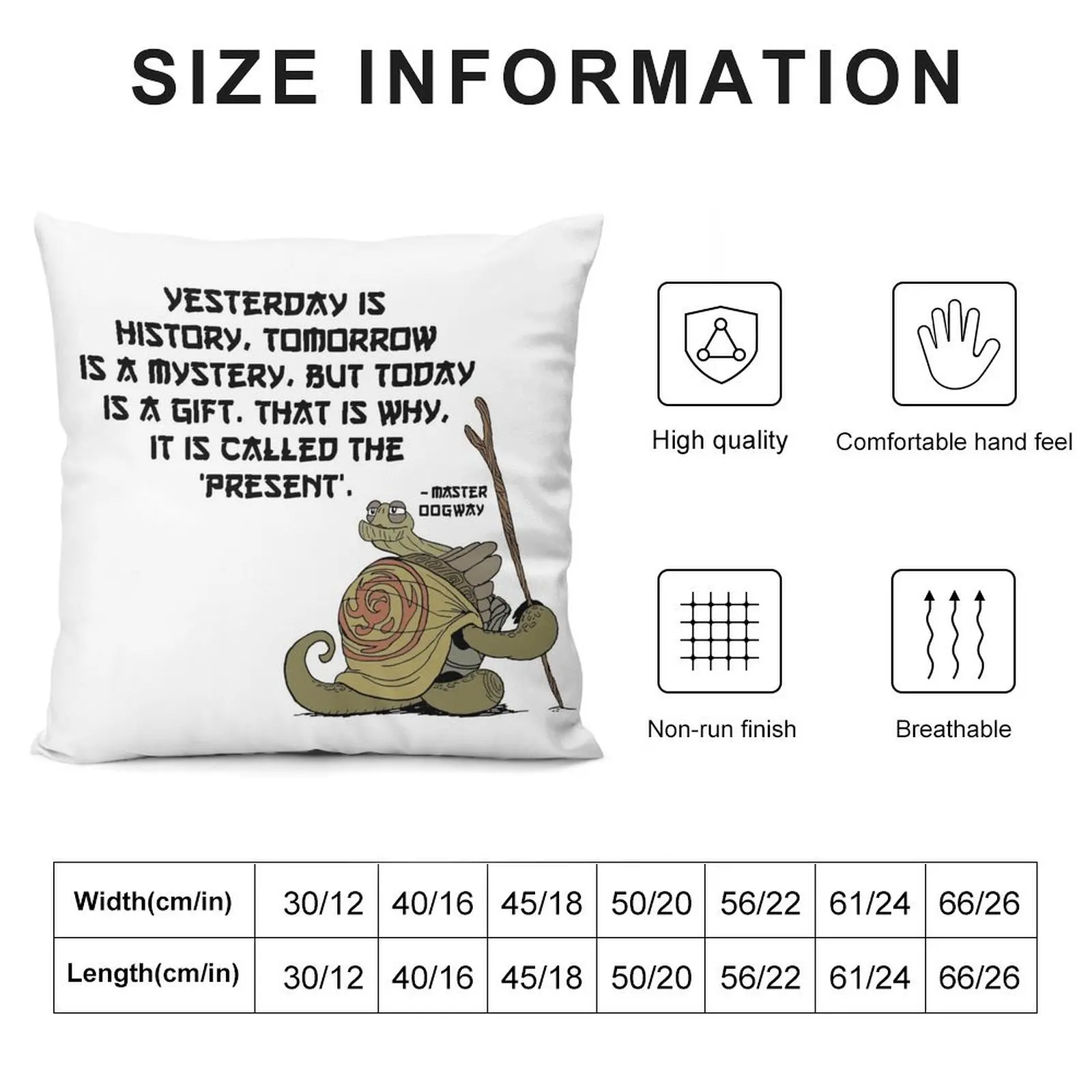 Наволочка с цитатой Master Oogway Fujian