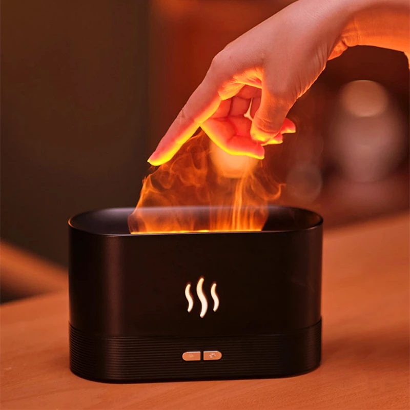 

2022 New Flame Aroma Diffuser Flame light humidifier Air Humidifier USB Essential Oil Diffuser Home Office Sooth Sleep Atomizer