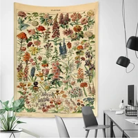 botanical tapestry crystal reference chart wall hanging for living room flower butterfly aesthetic table cloth tapestries