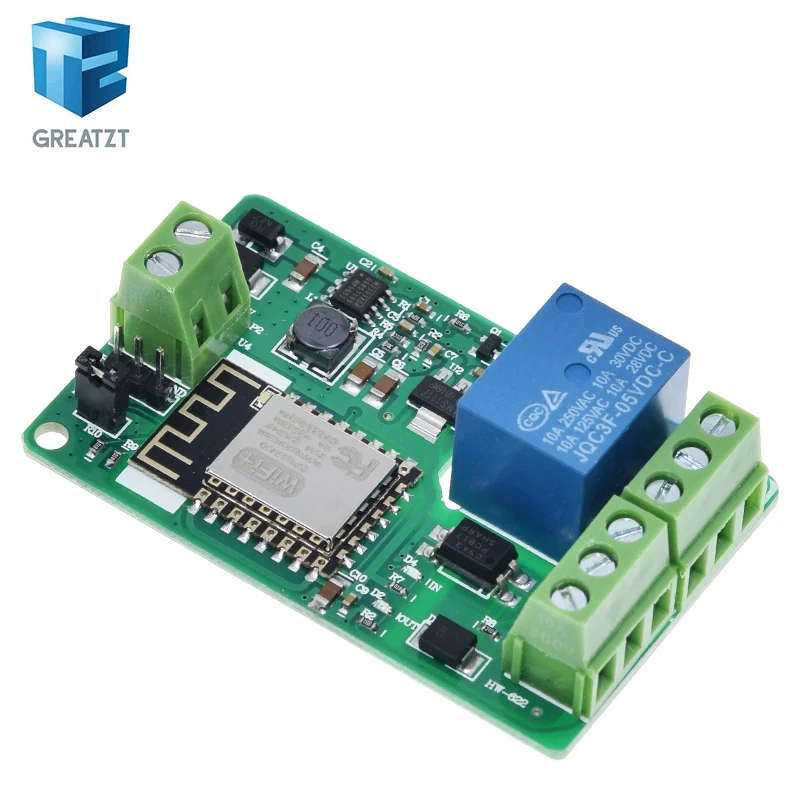 Фото Зеленый релейный модуль ESP8266 10А 220В, сетевой Wi-Fi модуль реле, вход DC 7В~30В, 4-слойная плата, вход TVS, автоматическая защита №4