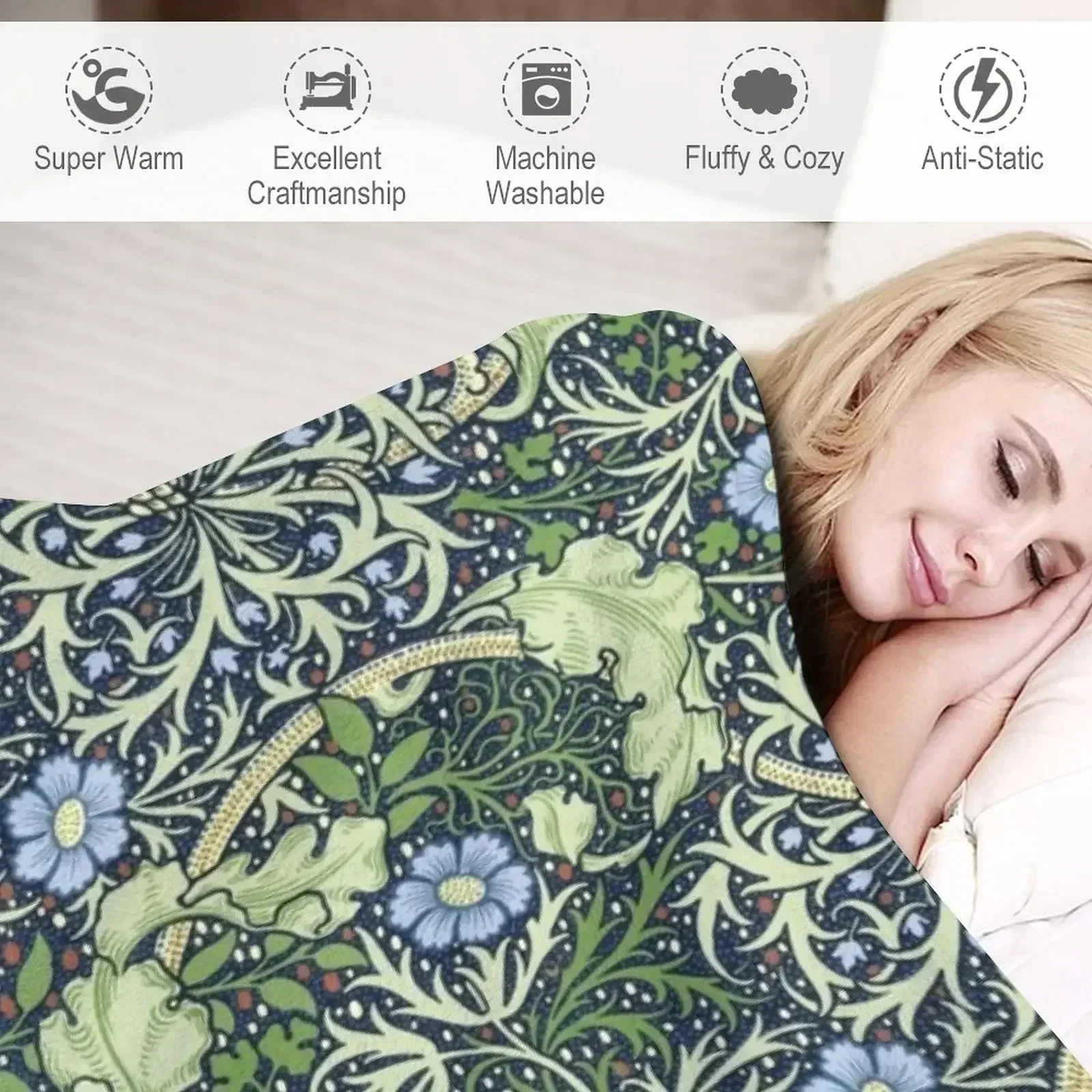 Одеяло Морские водоросли Джона Генри Дорога для Уильяма Морриса