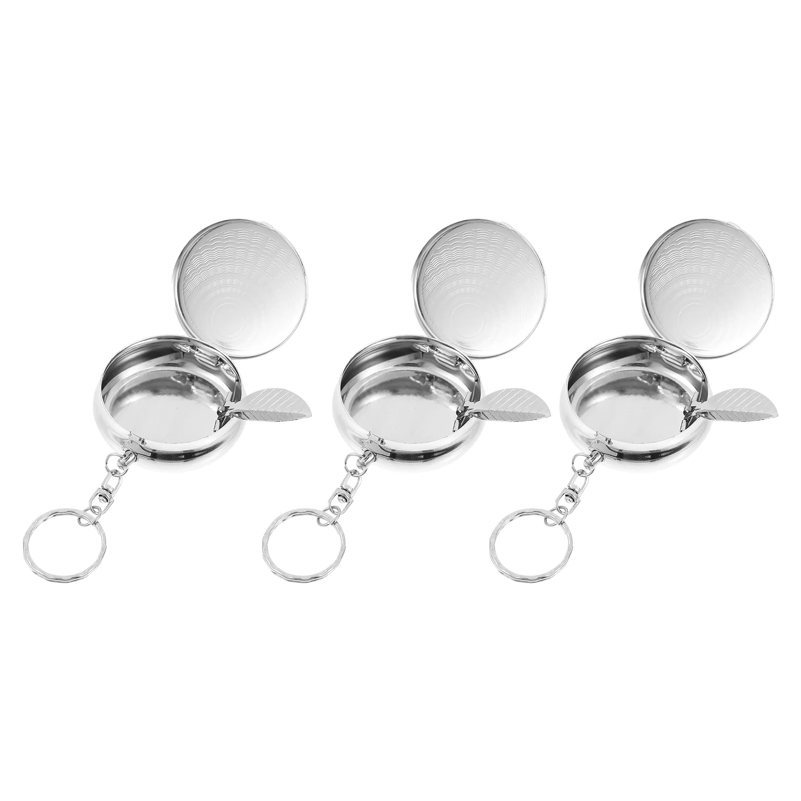 

3pcs Decorative Ashtray Keychains Portable Cigarette Butt Container Pendants