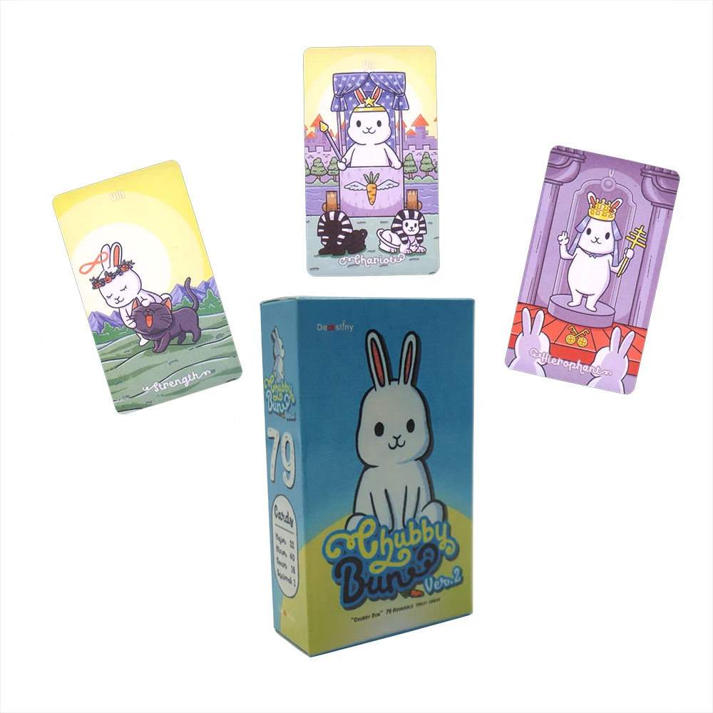 

Rabbit Entertainment Games for Family Tarot Cards With PDF Guidebook Rpg Party Game Deck Box Friends Witchcraft Spot It