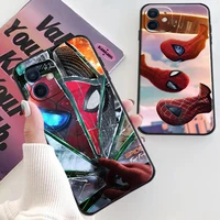 m marvel spider avengers logo phone cases for iphone 7 8 se2020 7 8 plus 6 6s 6 6s plus x xr xs max coque carcasa soft tpu