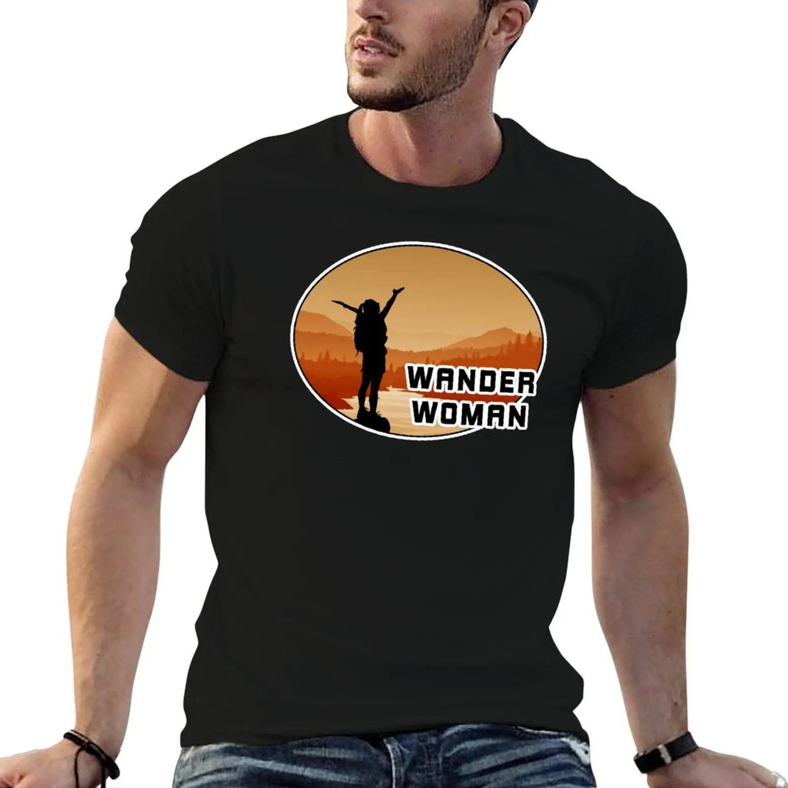 Фото Футболка Wander Woman, мужские футболки с графическим рисунком, футболки для мужчин, хлопковые футболки для мужчин, футболка для мужчин №1