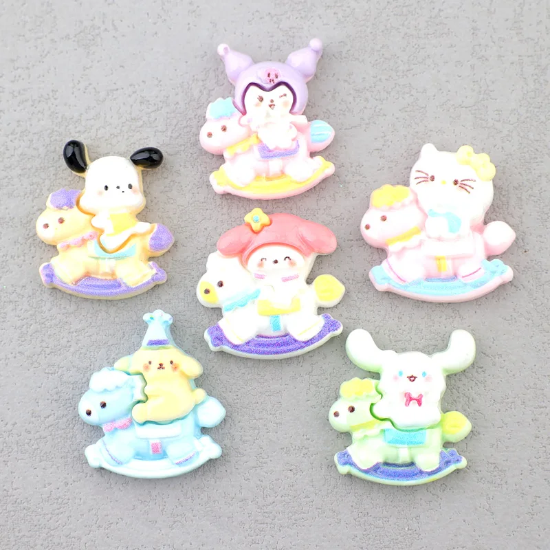 5 шт. милая лошадка-качалка Sanrio смола плоская задняя часть сделай сам каваи
