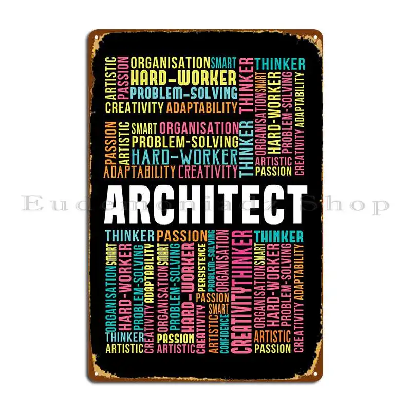 

Architect Metal Plaque Wall Cinema Create Character Wall Cave Tin Sign Poster