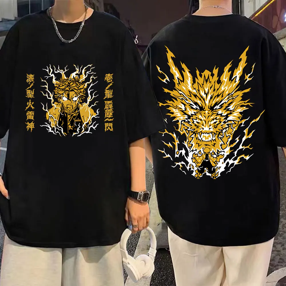 

Japanese Anime Demon Slayer T-shirt Kimetsu No Yaiba Zenitsu Agatsuma Print T Shirts Men Women Fashion Harajuku Manga T-shirts