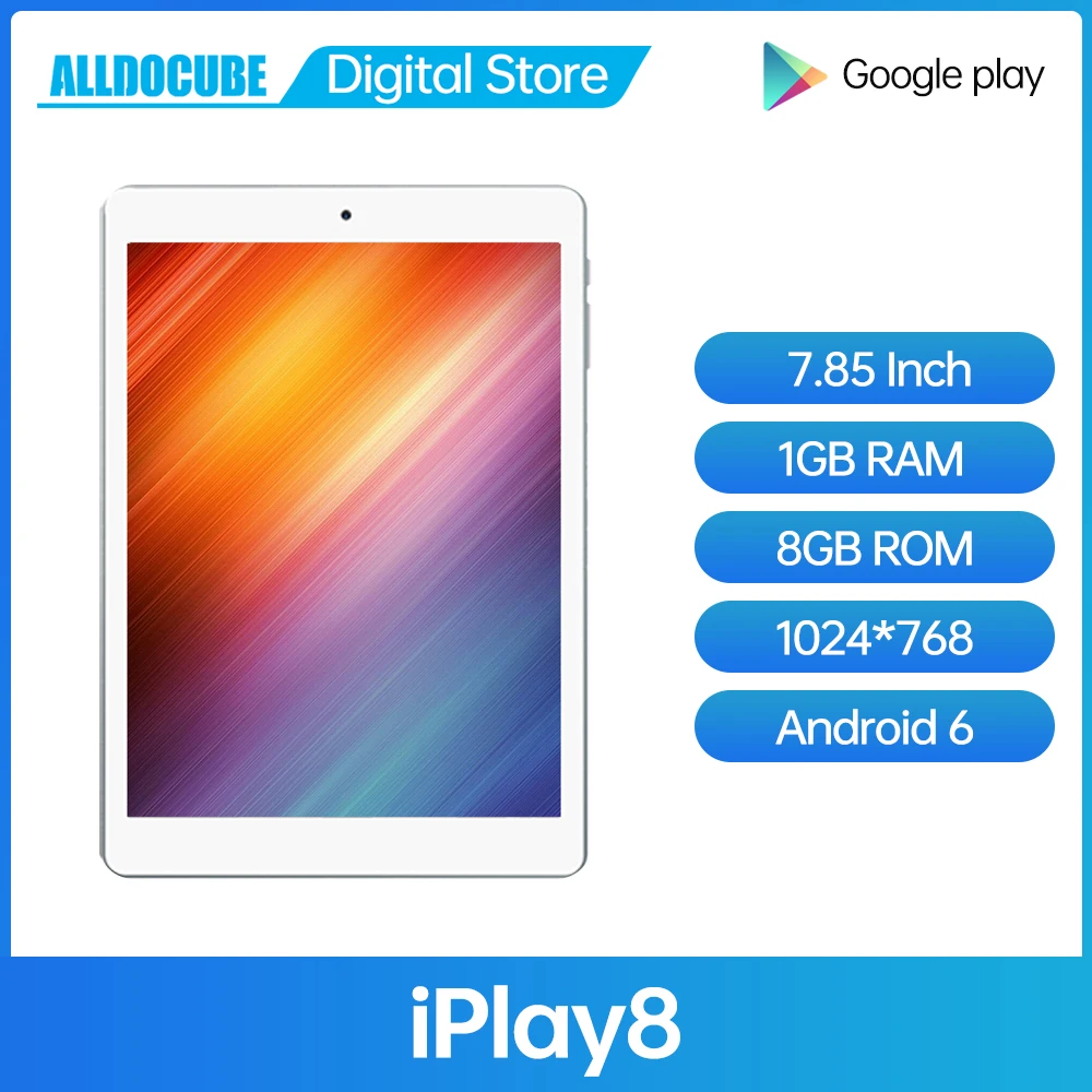 

ALLDOCUBE iPlay8 7,85 дюймов 1024*768 1 ГБ ОЗУ 8 Гб ПЗУ Android 6 процессор MT8163 WiFi