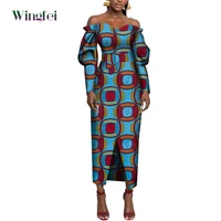 fashion robe dresses african dresses for women ankara africa traditional print strapless dresses dashiki party clothes wy9549