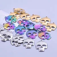 5pcslot fashion skull flower stainless steel charms pendant accessories jewelry making handcrafts necklace supplies wholesale