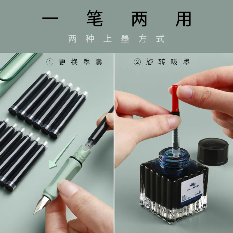 Модная винтажная перьевая ручка EF перо из нержавеющей стали очень тонкая со