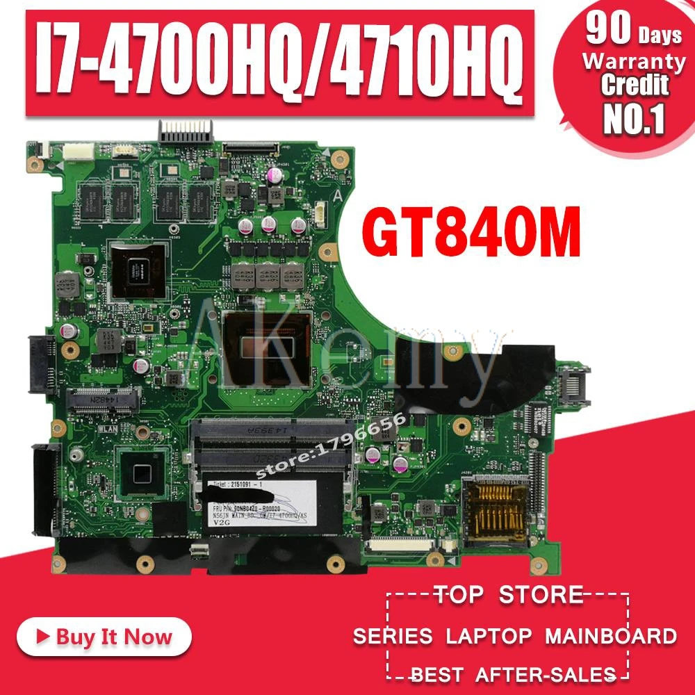 

N56JN Laptop motherboard For Asus N56JN N56J N56 Test original mainboard I7-4700HQ/4710HQ GT840M-2GB