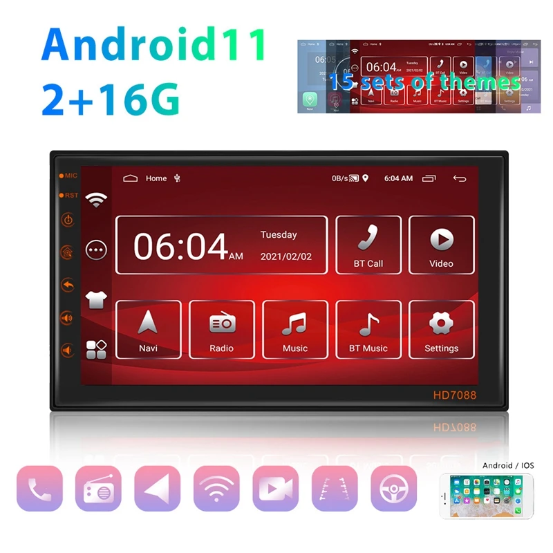 

Автомобильный мультимедийный плеер, стерео-магнитола на Android, с 7-дюймовым экраном, GPS, для Nissan, Hyundai, Kia, типоразмер 2DIN