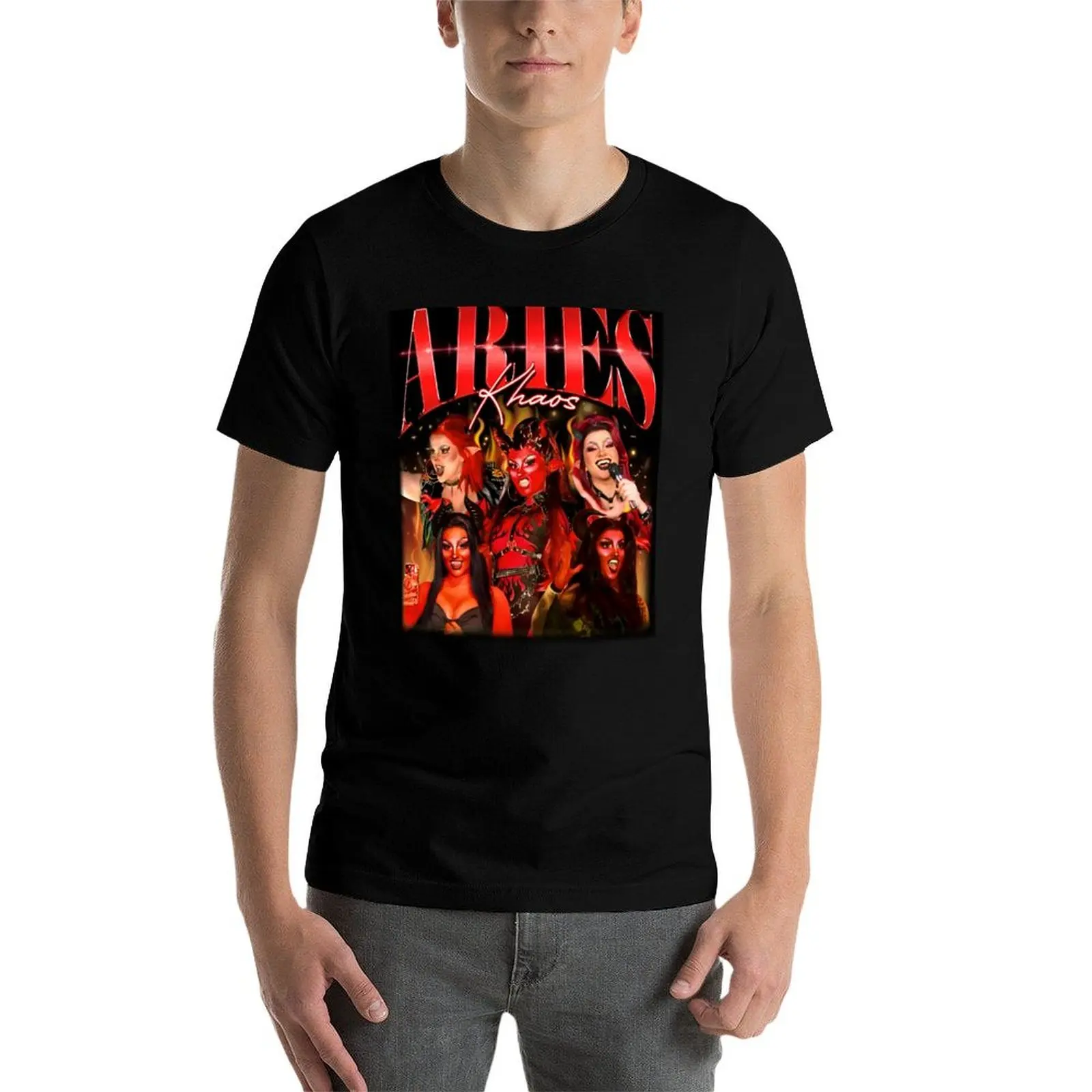 Фото 100% Aries shirt 90’s tshirt personalised Khaos t Shirt cotton T-Shirt №4