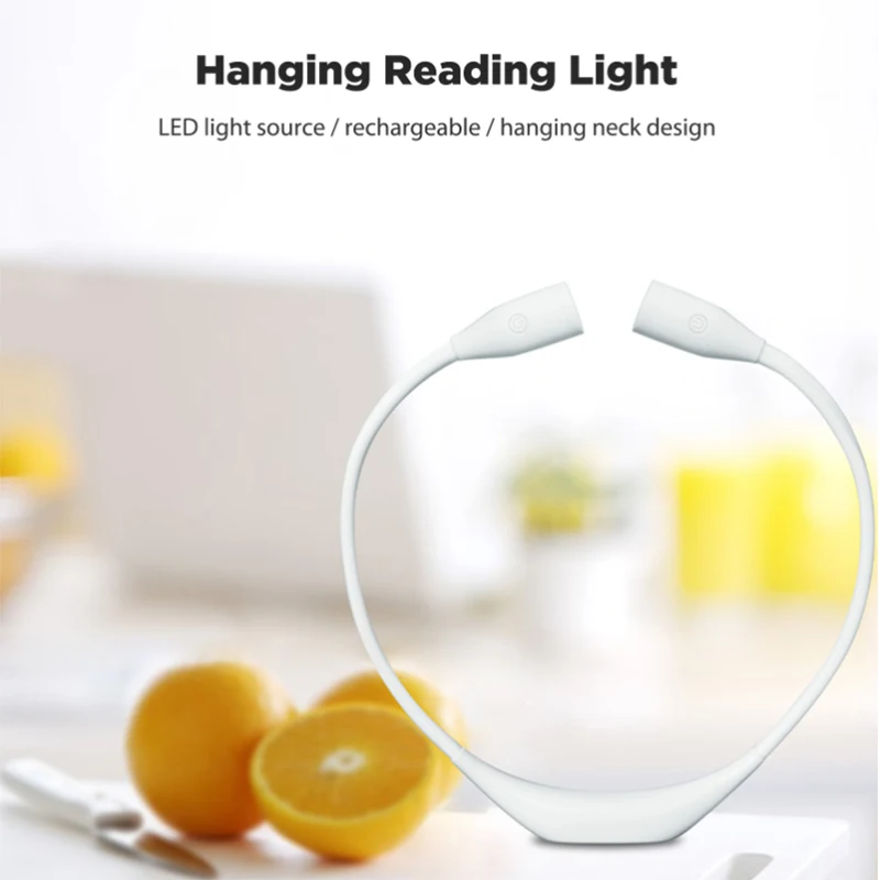 Neck Reading Light Portable Handsfree USB Rechargeable 360-degree Adjustment Eye Protection Mini Desklamp Novelty Book Lighting