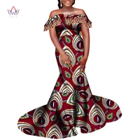 customize bintarealwax african clothes for women off shoulder sleeveless dress african women print wax dress party wy8648