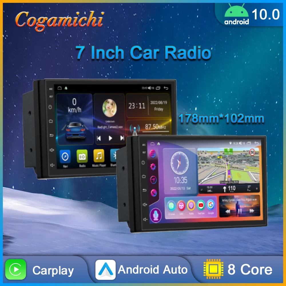 

7 Inch Android Car Radio 2 Din Auto Stereo Carplay Multimedia Player Touch Screen GPS For Volkswagen Nissan Hyundai Toyota Lada