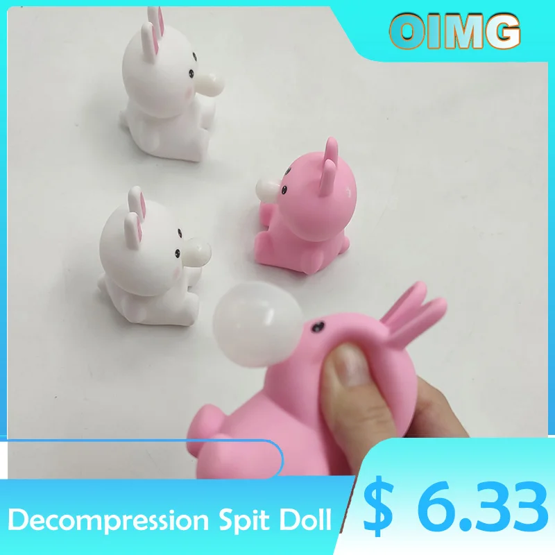 Enlarge Cute rabbit fun anti-stress toy emotional vent resin doll decompression toy adult children