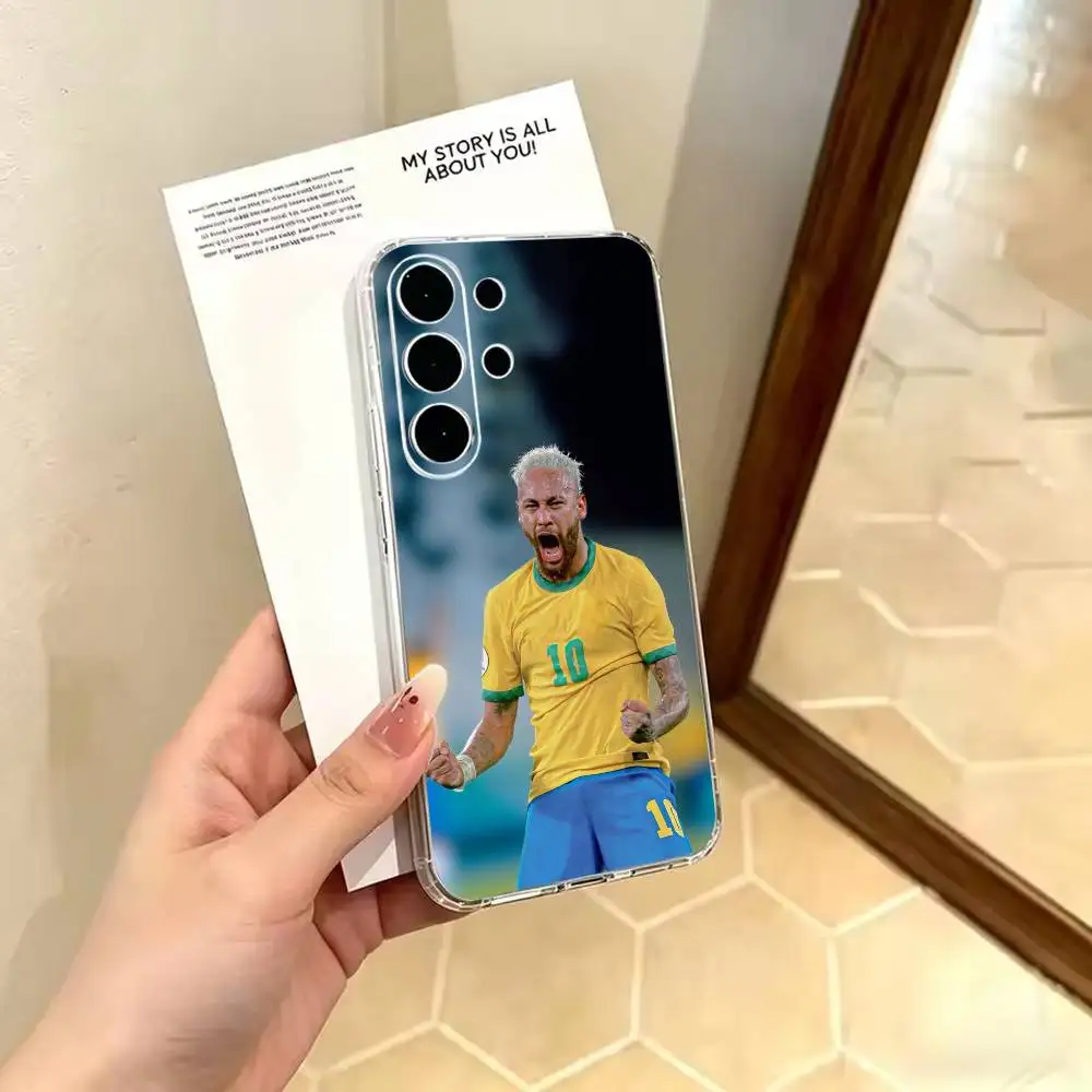 Прозрачный тонкий мягкий чехол Samba Star n-Neymar для Samsung S 25,24,23,22,30,21,10,9,Ultra,Plus,Lite,FE,4,5 G (art.: 3920dbc64f90d) - 3920dbc64f90d