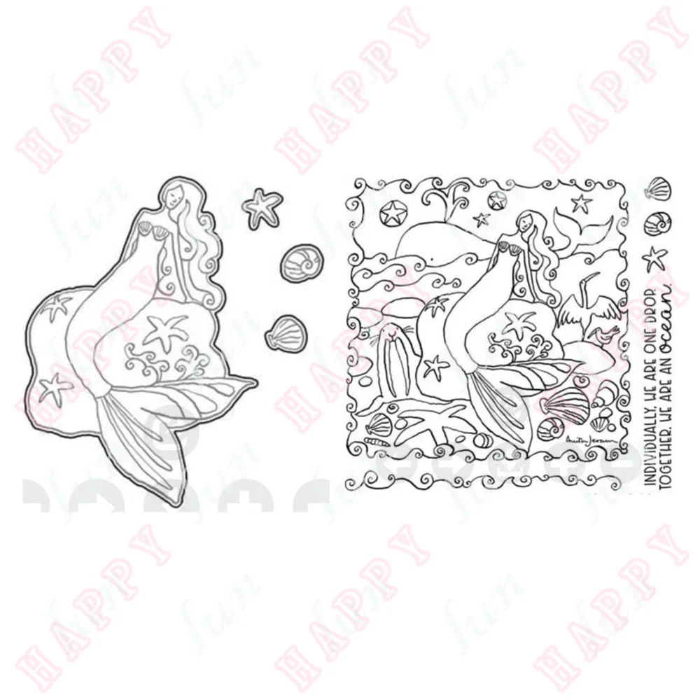 

New Metal Cutting Dies And Stamps Mermaids DIY Scrapbook Envelope Greeting Card Decorative Embossing Handcraft Paper Craft Molds