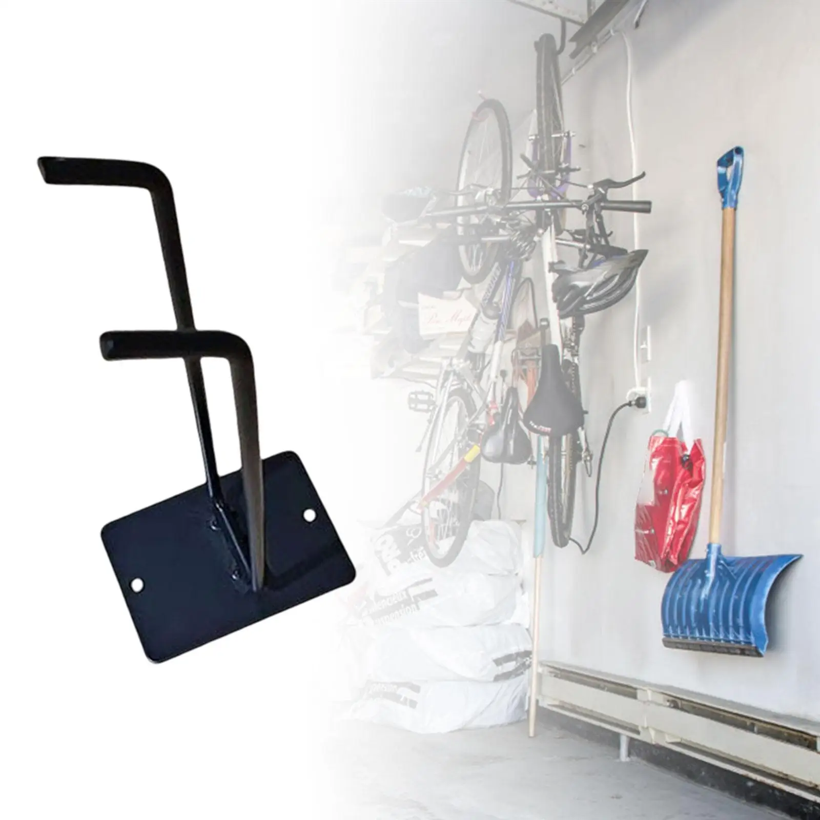 

Overhead Garage Storage Rack Garden Tool Organizer for Shovel Mop Broom Spade Garage