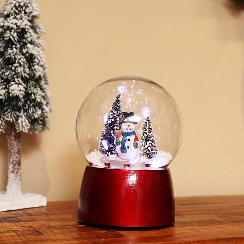 

1pc Christmas Snow Lights Decor, Mini Floating Snow Ball Ornmant, Family Party Decor,Children's Christmas Gifts