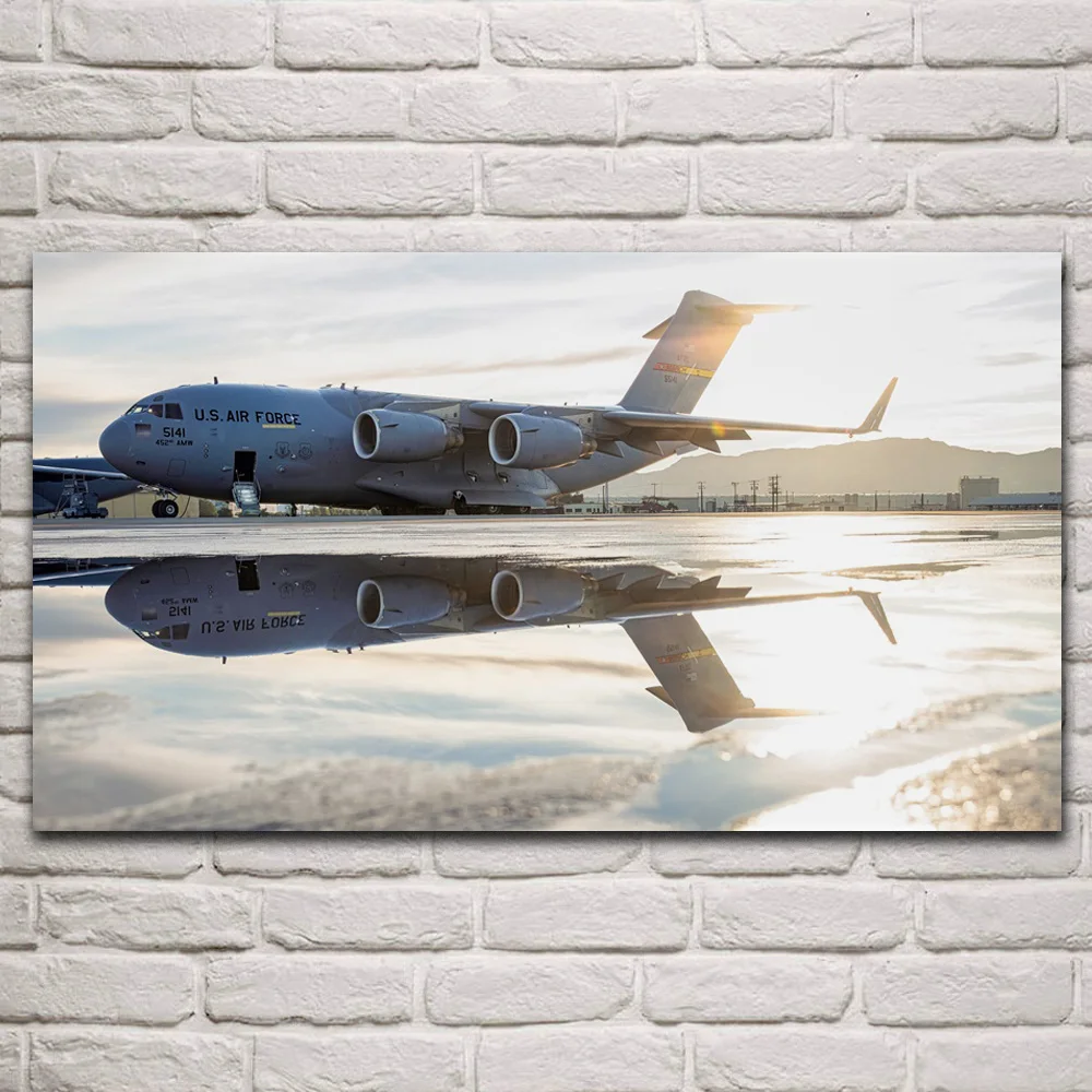 

C 17 Globemaster III Военная Ткань для самолета, фотография, домашнее искусство, украшение для гостиной KQ925