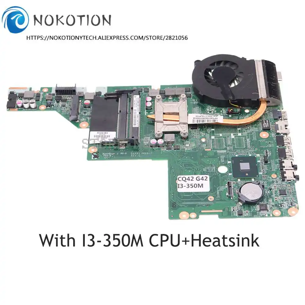 634648-001 для HP CQ42 CQ62 G42 материнская плата детской + радиатор подходит 595184-001 595183-001