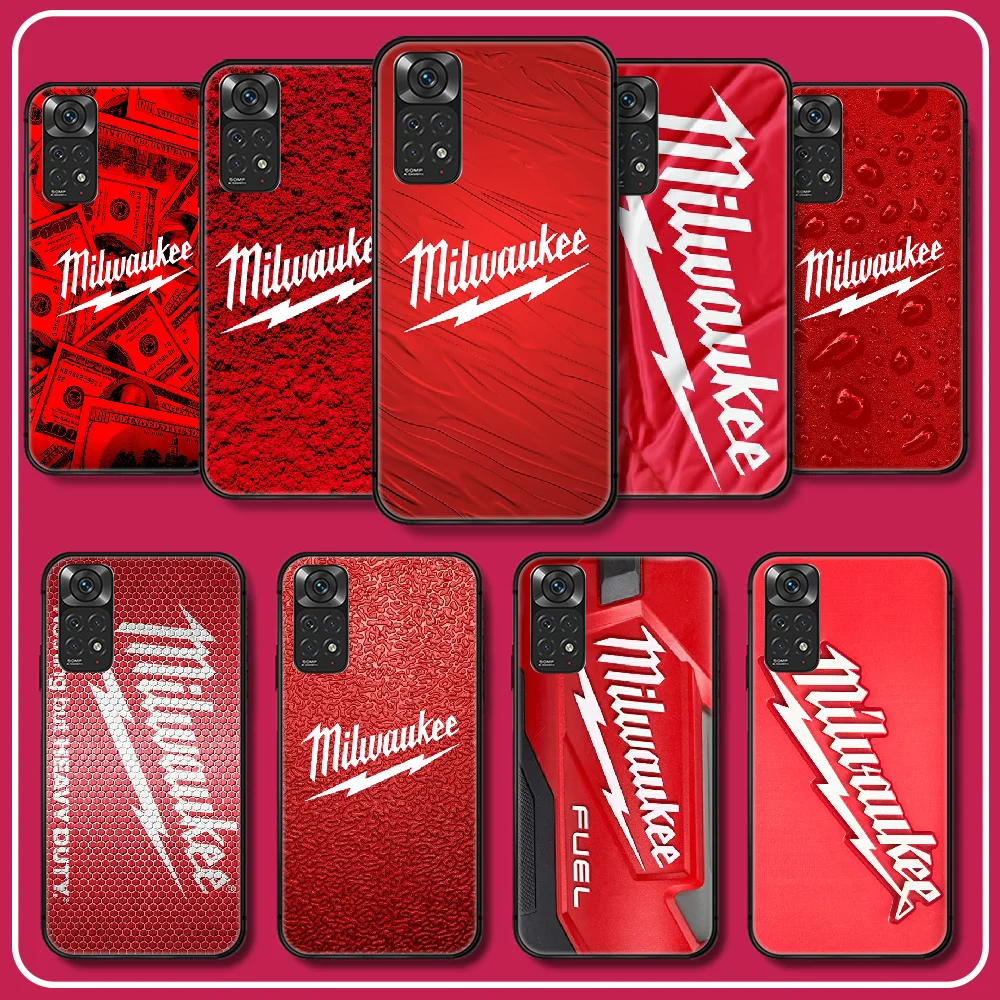 

Milwaukees Tool Silicone TPU Phone Case For Xiaomi Redmi Note 7 8 9 10 11 12 T A C S Pro Plus K60 Cover Soft Black