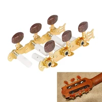 1 pair gold plated classical guitar tuning pegs with simulation agate semicircle buttons guitar tuner machine heads