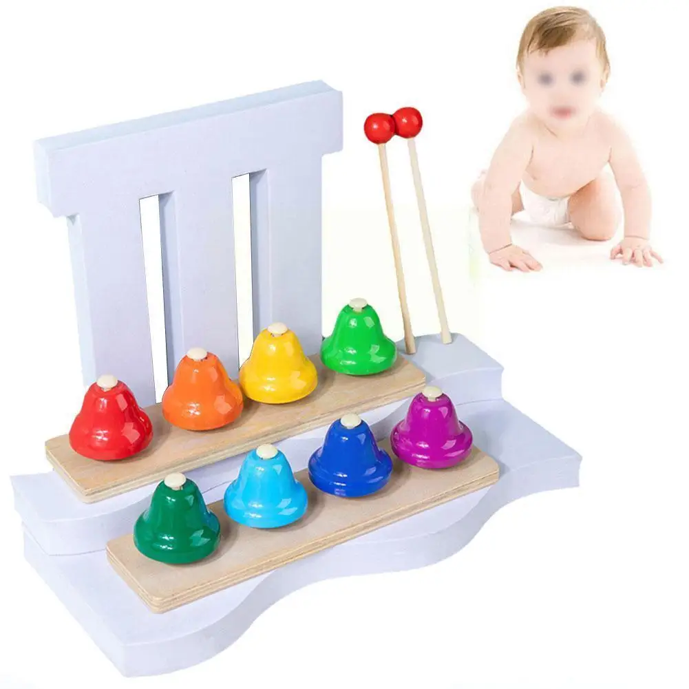 

Baby Music Instrument Toy Wooden Octave Hand Ringing Bell Infant Hammer Musical Funny Toys For Baby Girls Boys Educational O5l6